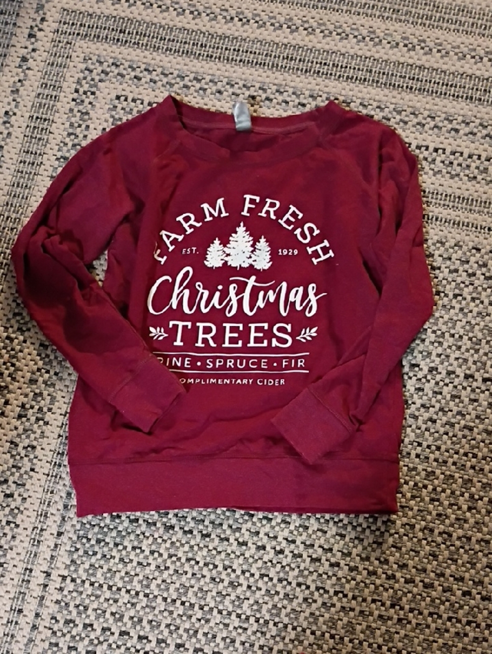 Women’s Burgundy Christmas Trees Sweatshirt